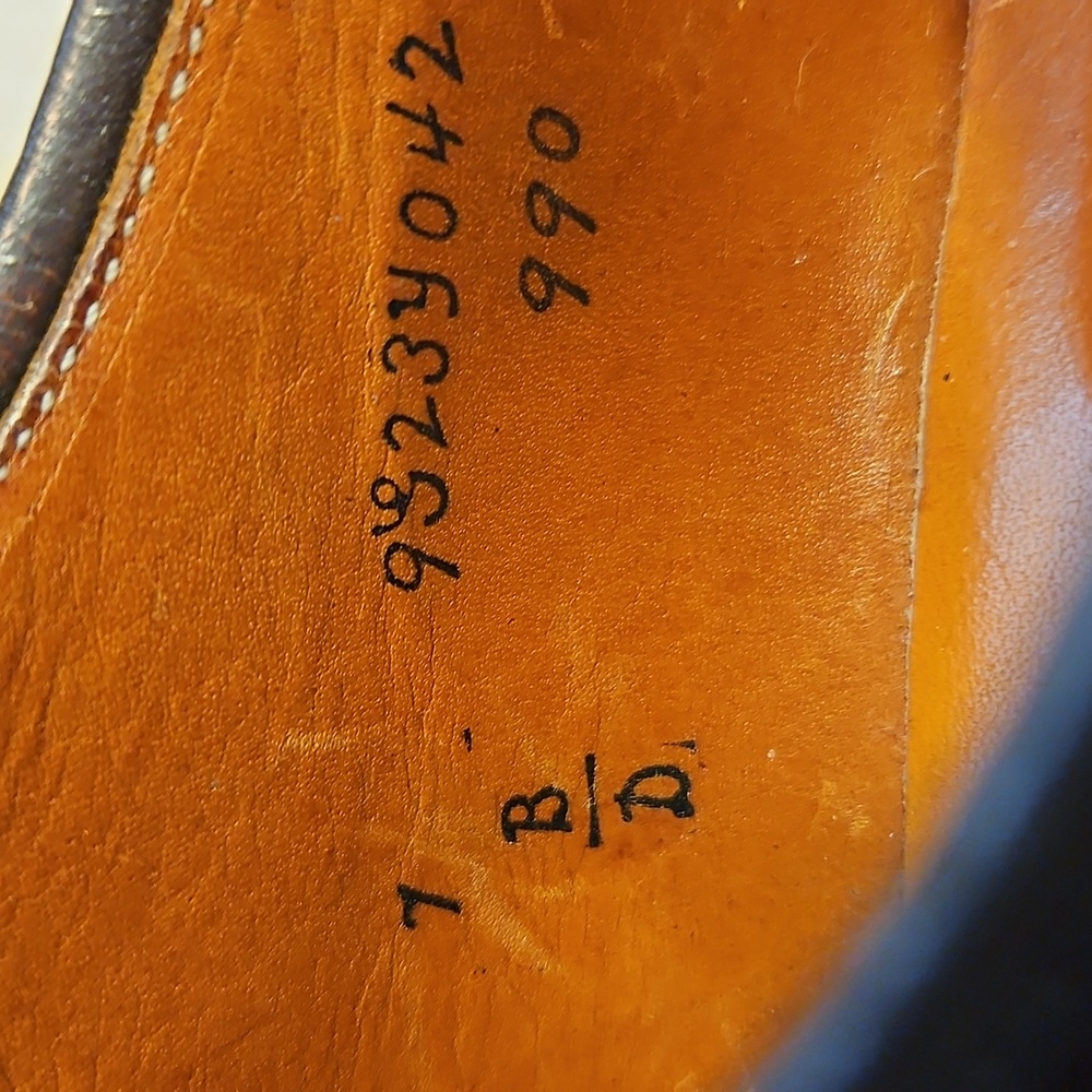 ALDEN 990 Plain Toe Blucher (Color 8 Shell Cordovan) Leather Mens Shoes;Sz 7 B/D - Picture 5 of 6